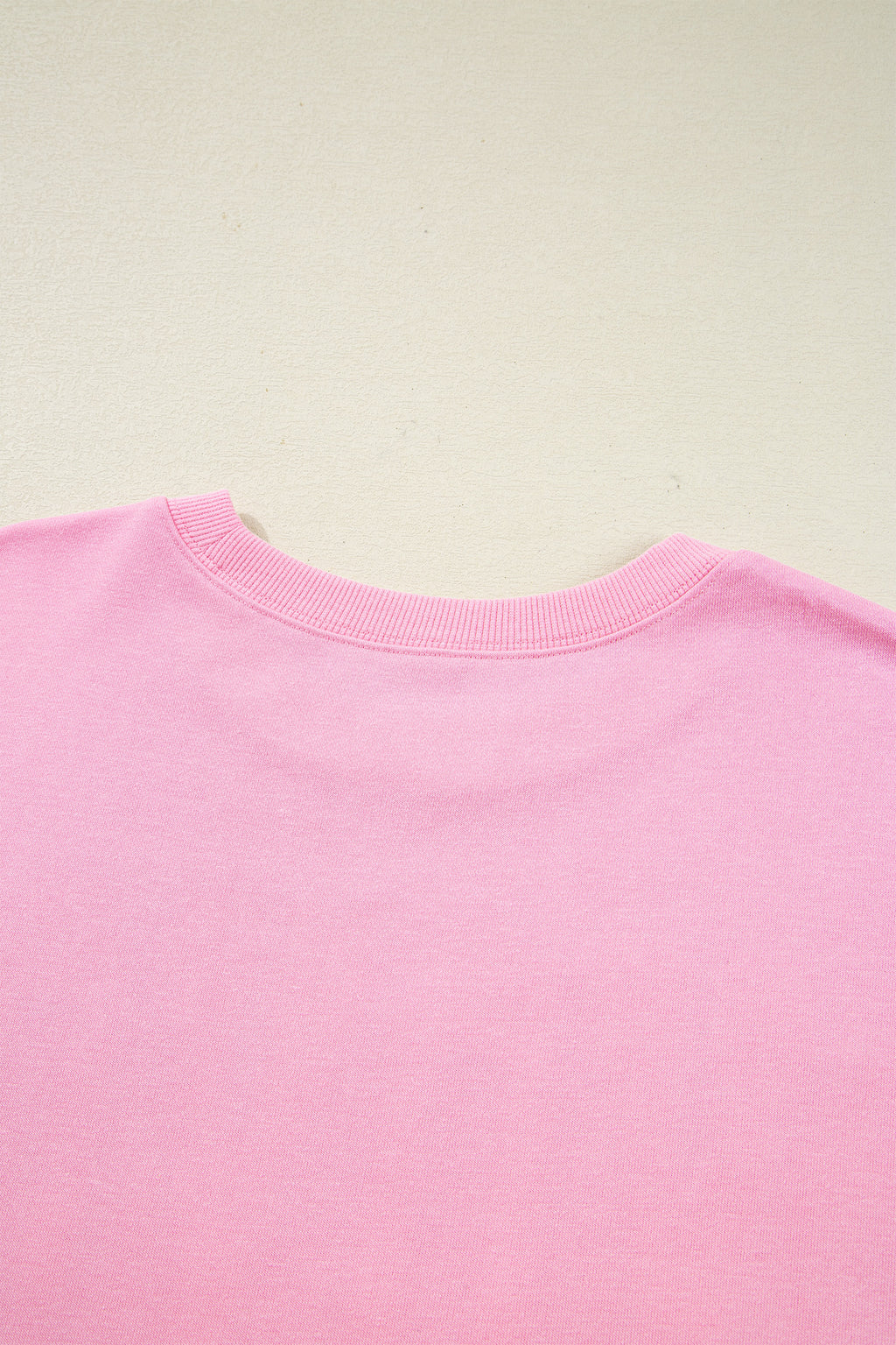 Black Bow Sequin XOXO Letter Graphic Exposed Seam Baggy Sweatshirt