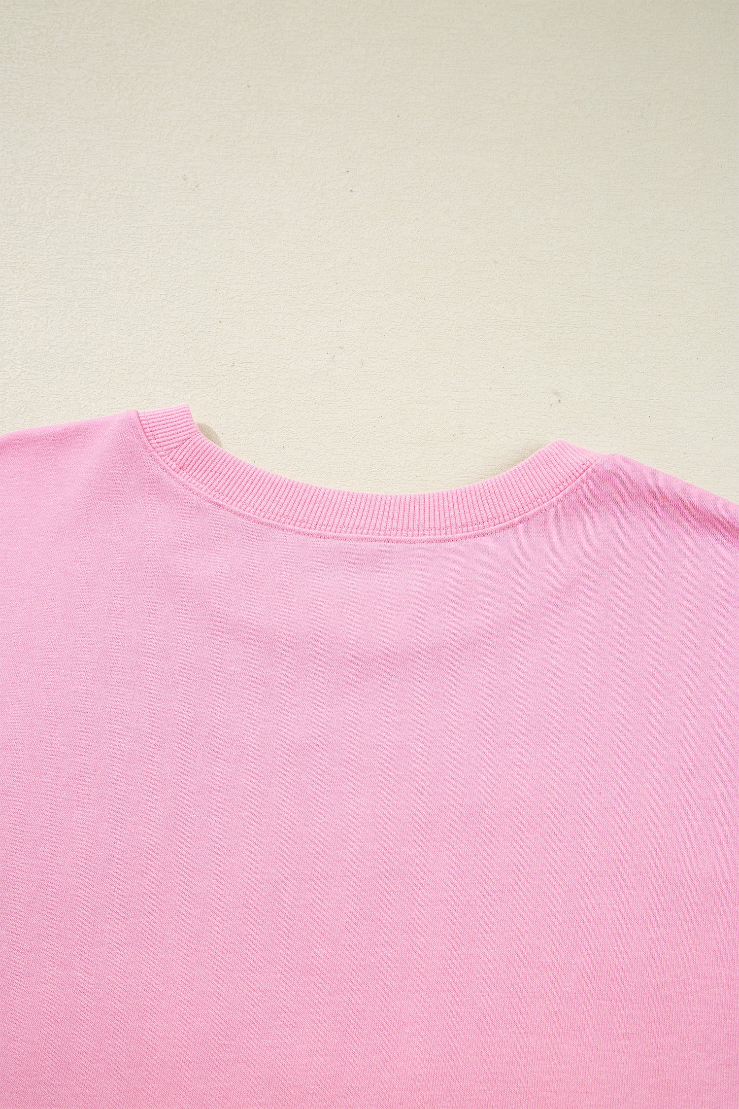 Black Bow Sequin XOXO Letter Graphic Exposed Seam Baggy Sweatshirt