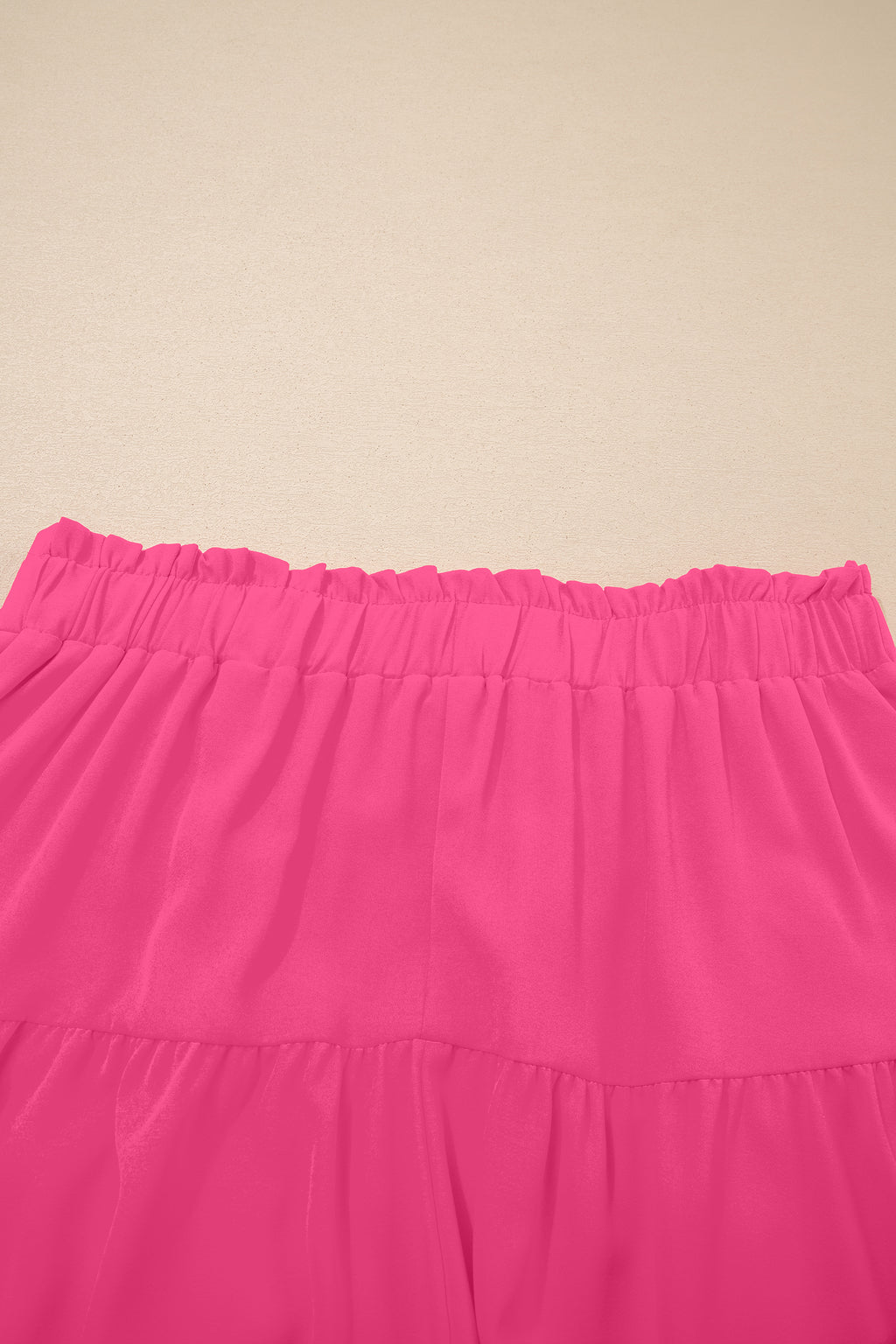 White Plus Size Frilled Elastic Waist Lace Trim Boho Ruffled Shorts