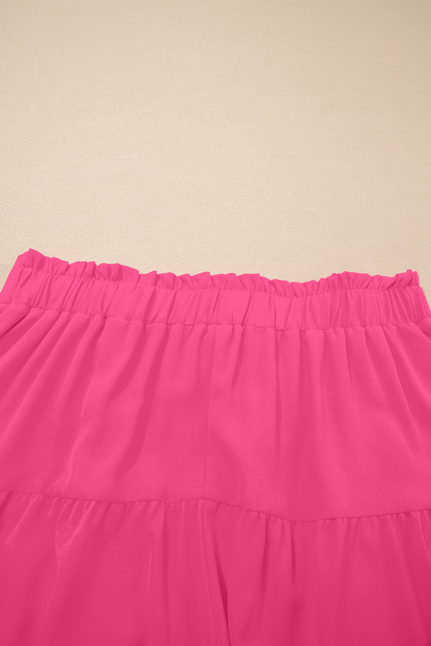 White Plus Size Frilled Elastic Waist Lace Trim Boho Ruffled Shorts