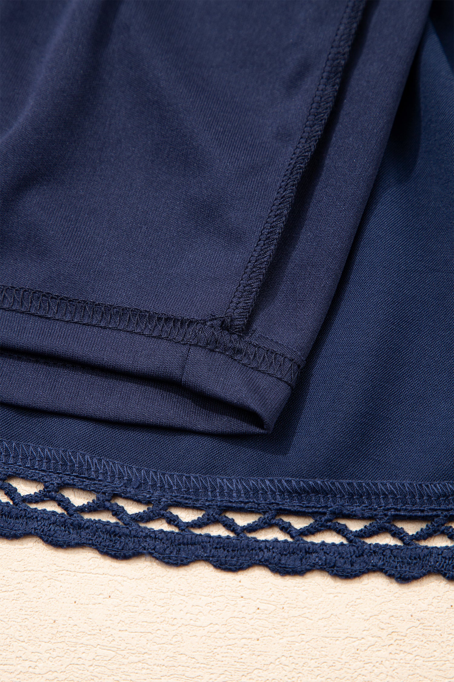 White Plus Size Frilled Elastic Waist Lace Trim Boho Ruffled Shorts