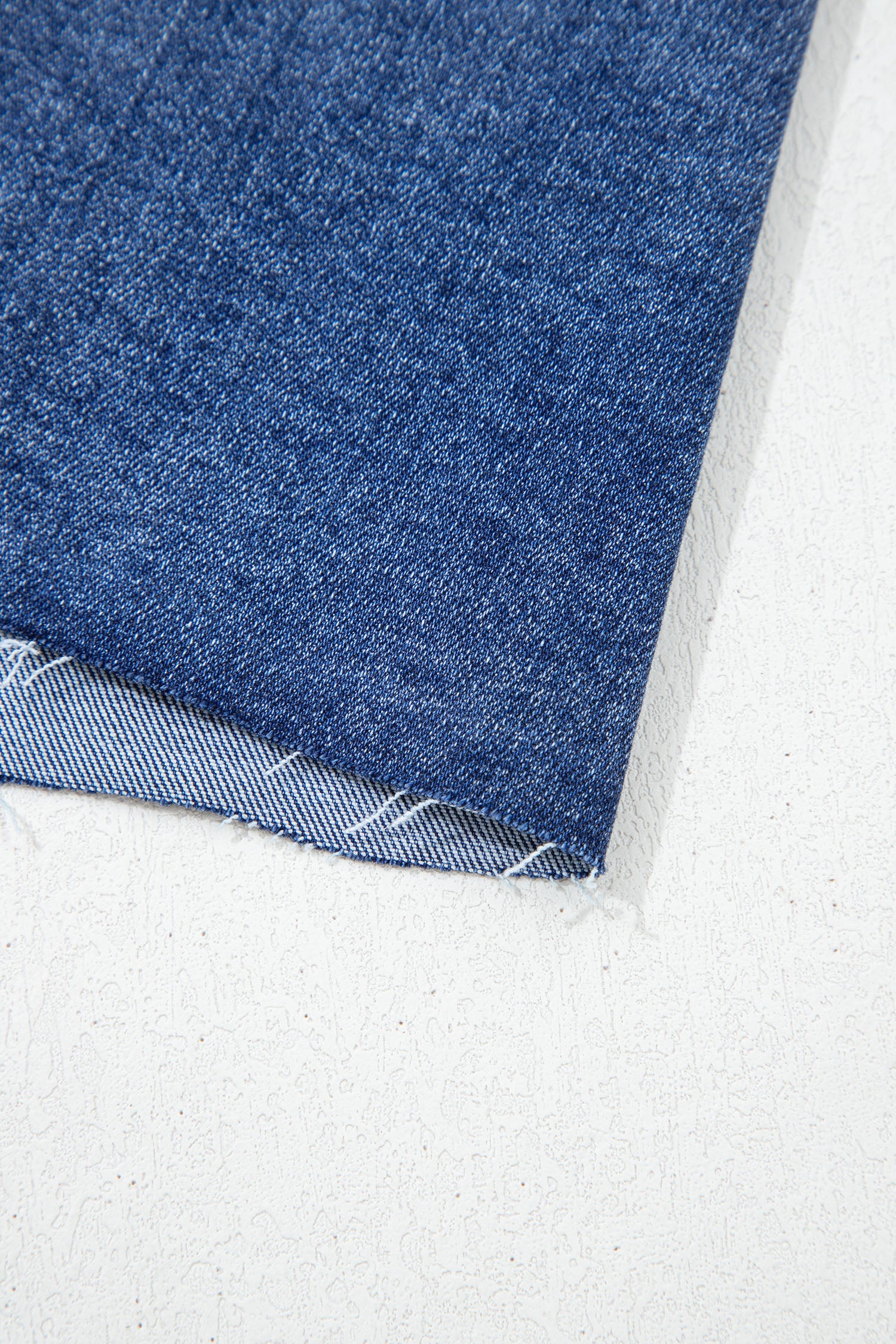 Dearlove Myosotis Irregular Distressed Bottom Denim Midi Skirt