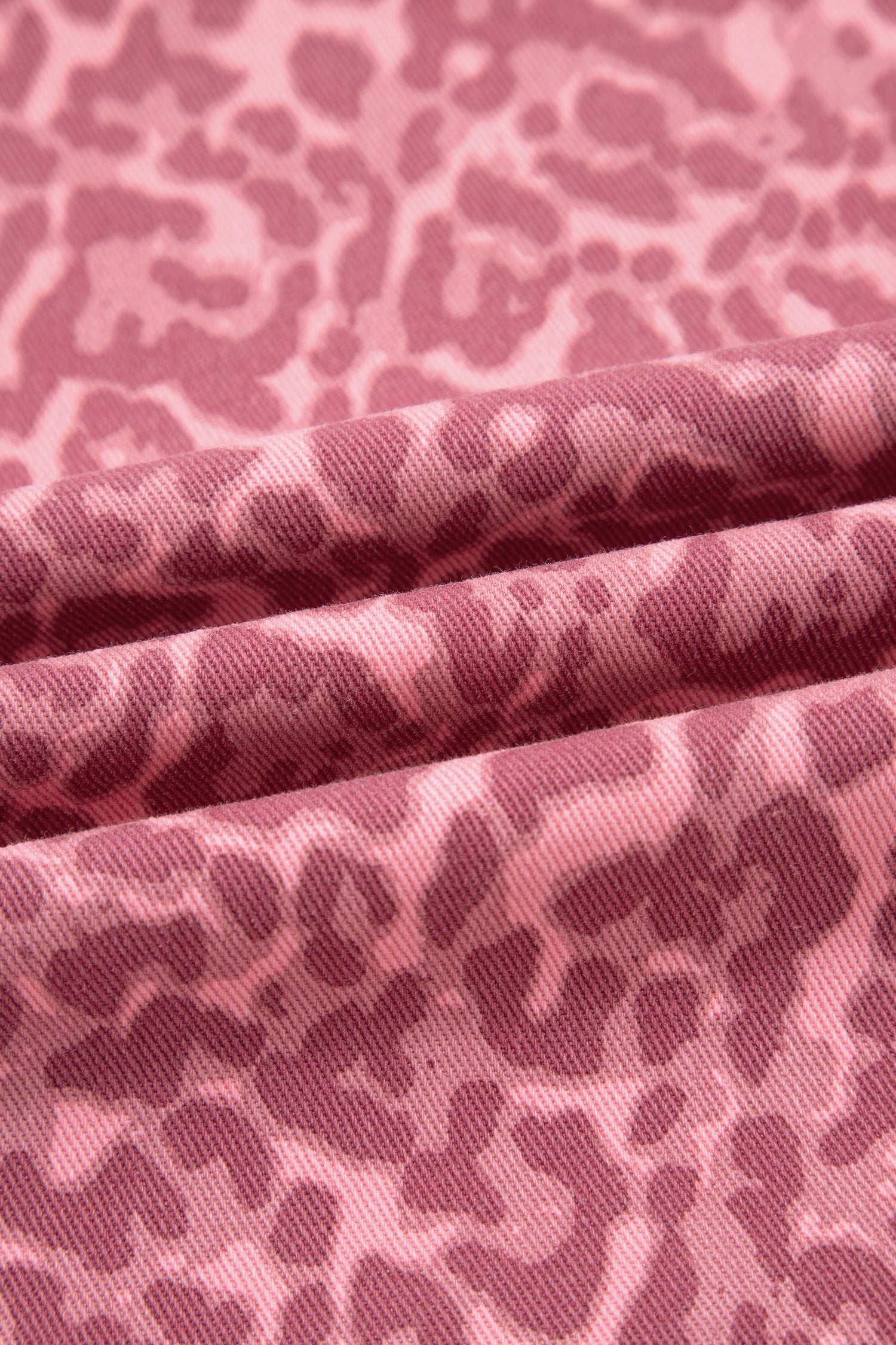 Brown Leopard Frayed Edge Wide Leg High Waist Jeans