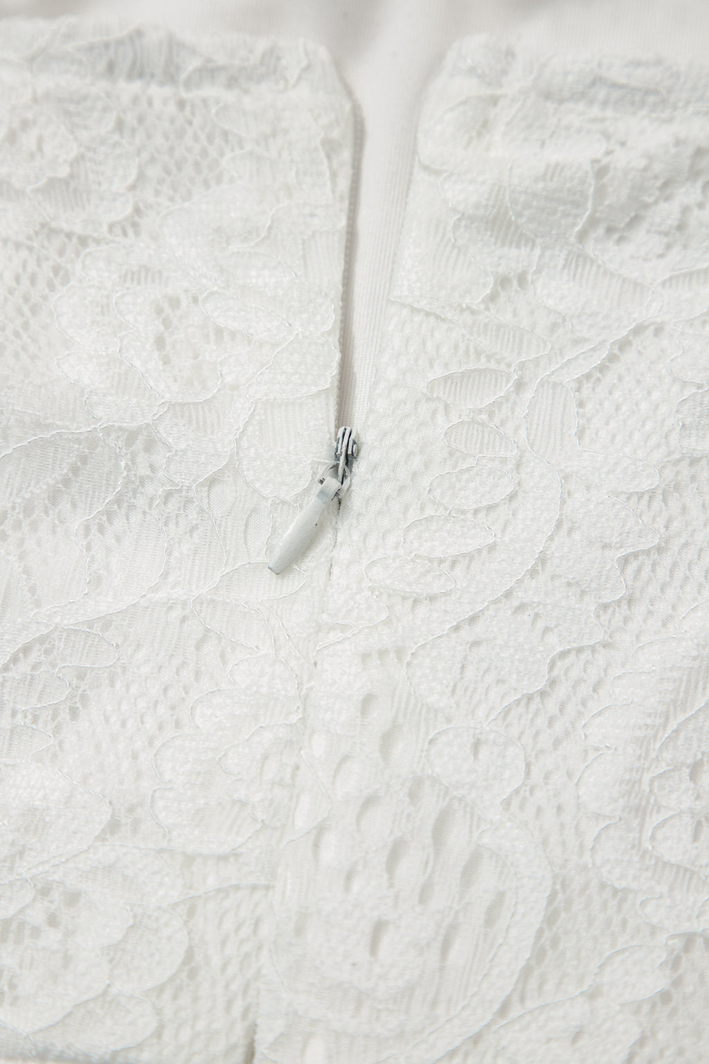 White Tie Spaghetti Straps Floral Lace Overlay Long Dress