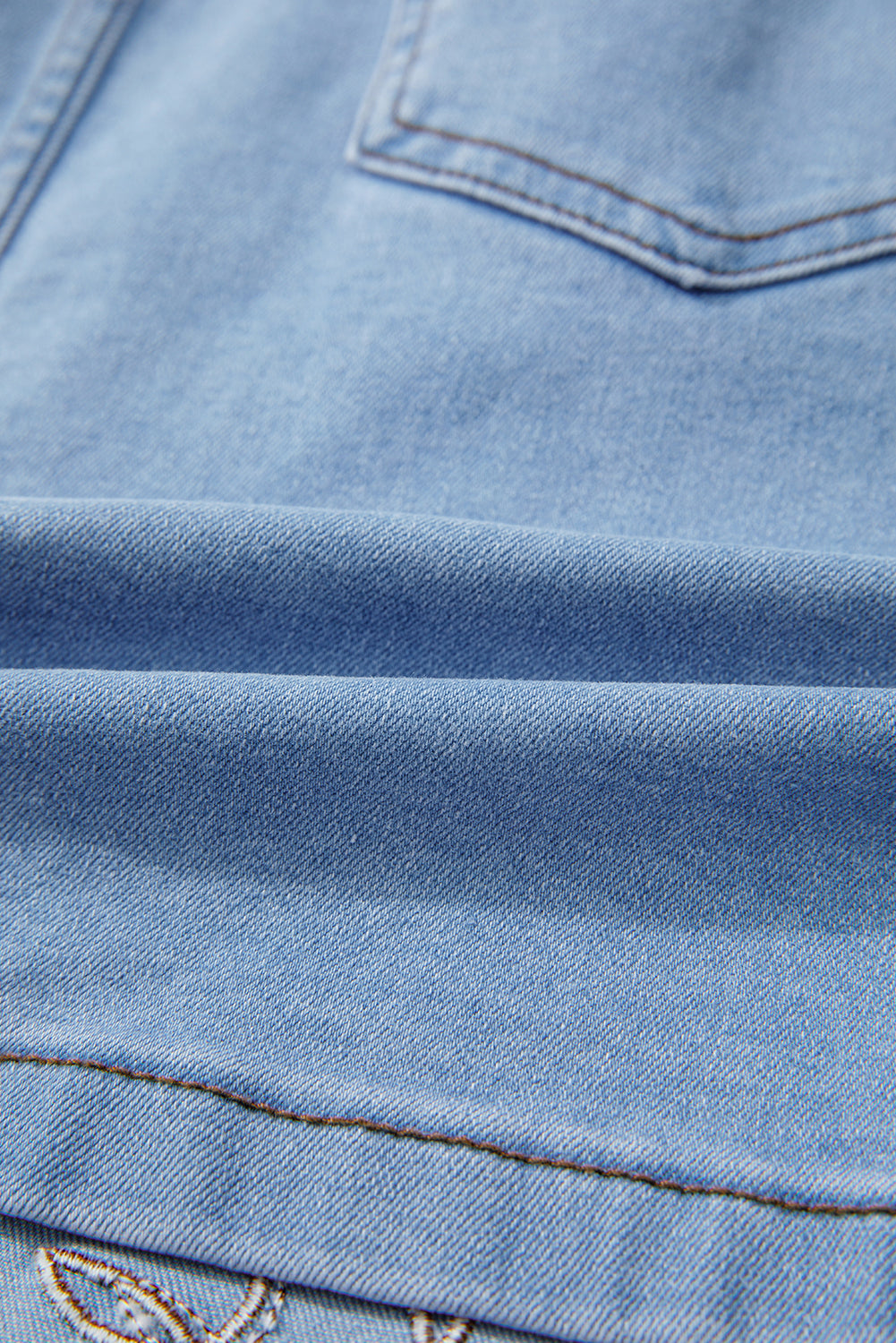 Beau Blue Western Embroidered Denim Mini Skirt