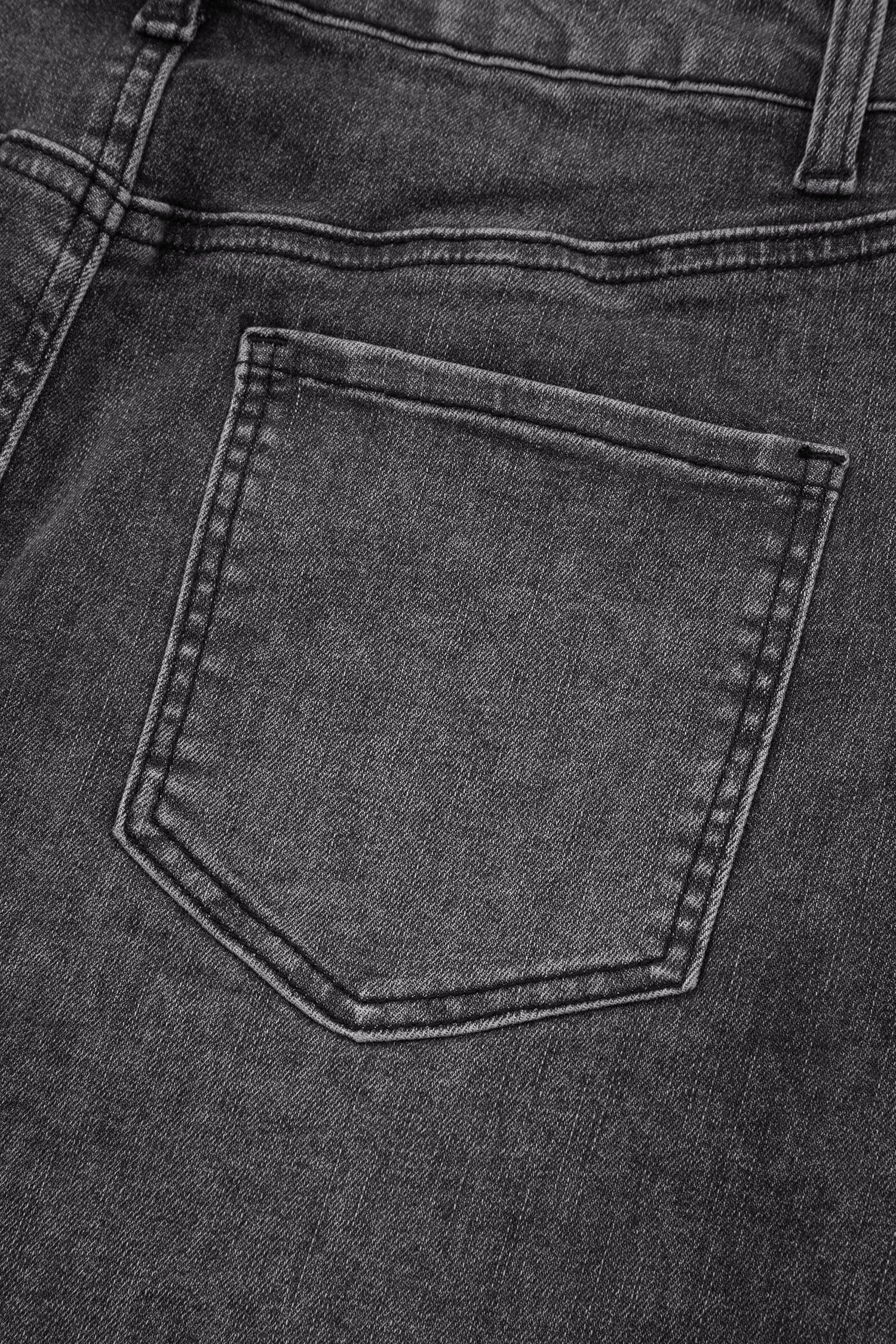 Dearlove Myosotis Irregular Distressed Bottom Denim Midi Skirt