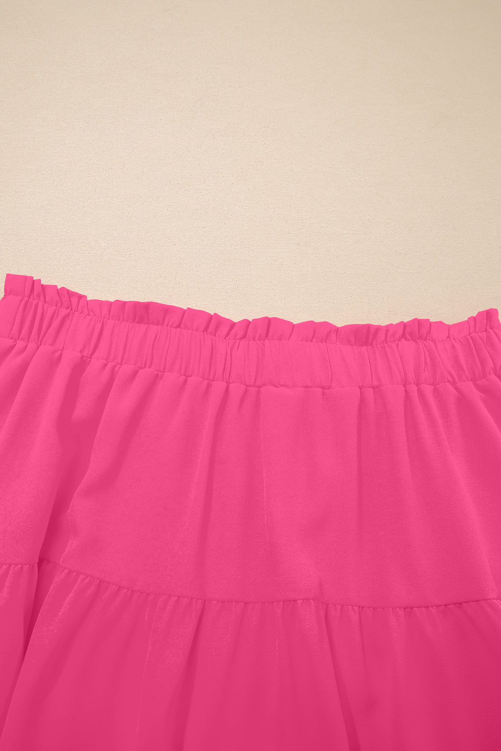 White Plus Size Frilled Elastic Waist Lace Trim Boho Ruffled Shorts