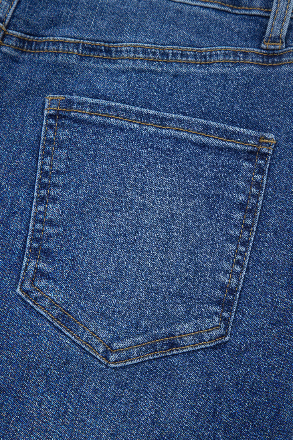 Dearlove Myosotis Irregular Distressed Bottom Denim Midi Skirt