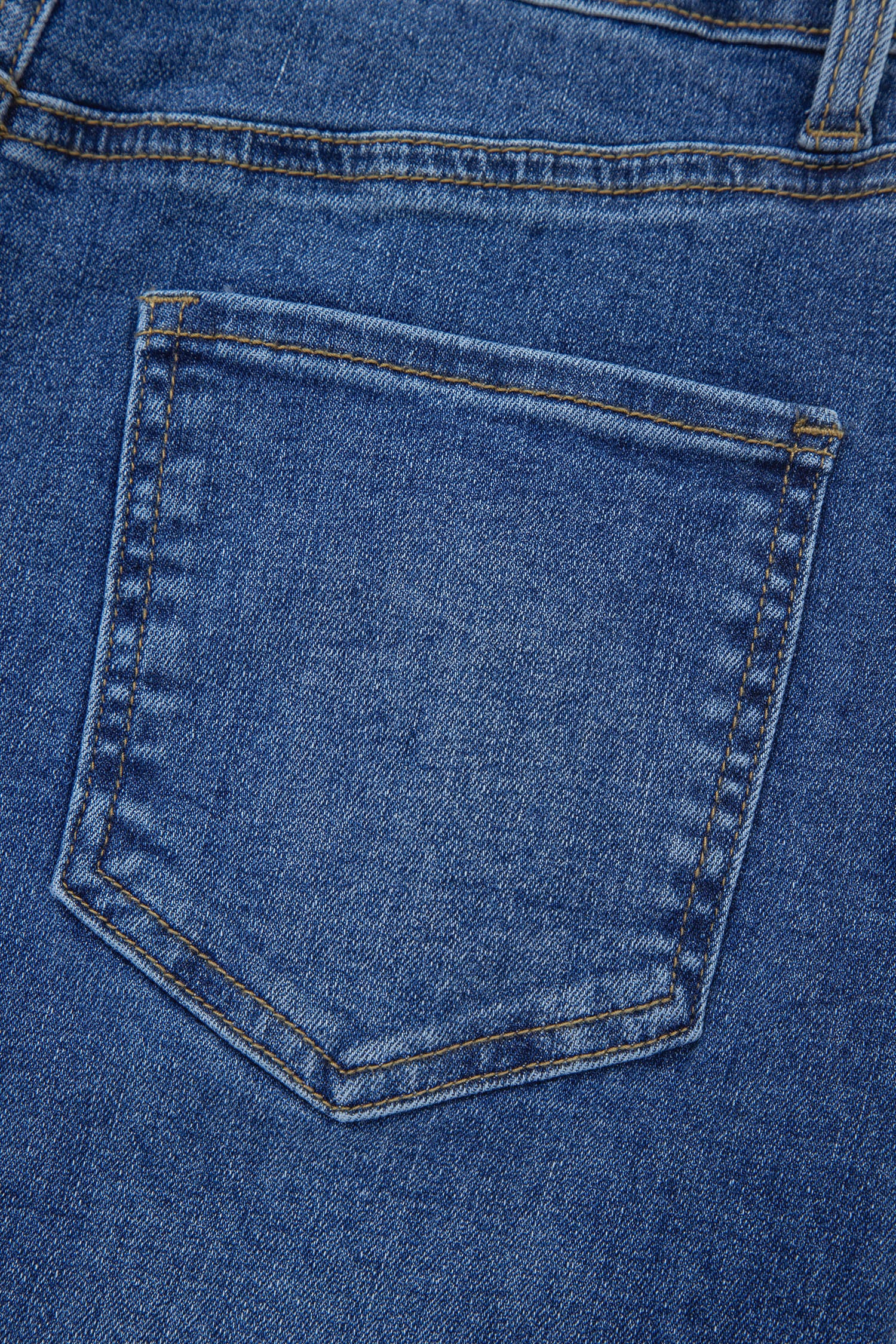 Dearlove Myosotis Irregular Distressed Bottom Denim Midi Skirt