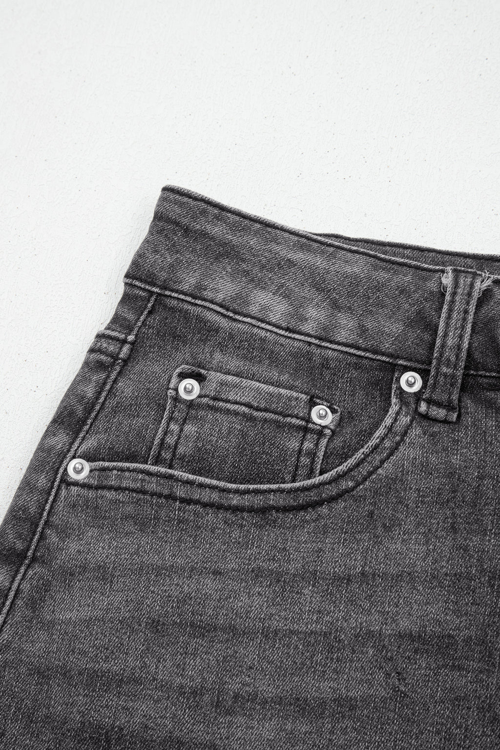 Dearlove Myosotis Irregular Distressed Bottom Denim Midi Skirt