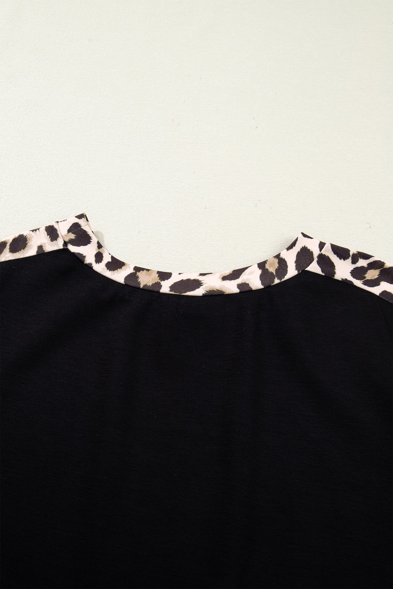 Black Plus Size Leopard Print Patchwork Shift T Shirt Dress with Pockets