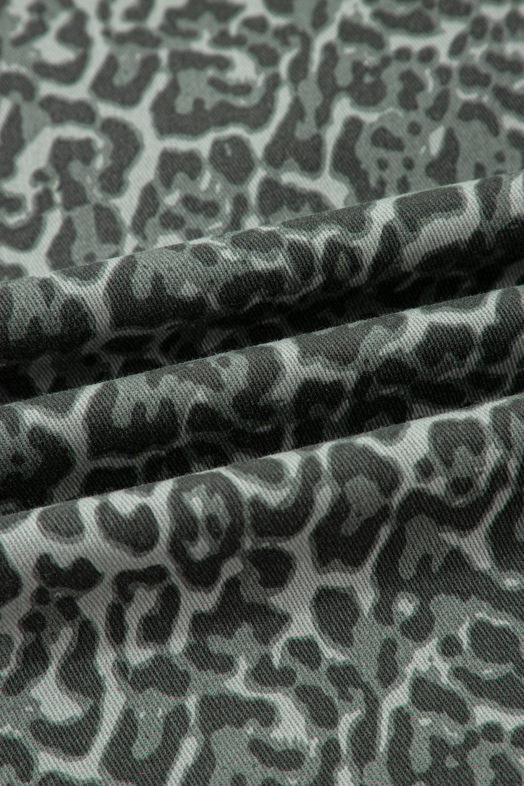 Brown Leopard Frayed Edge Wide Leg High Waist Jeans