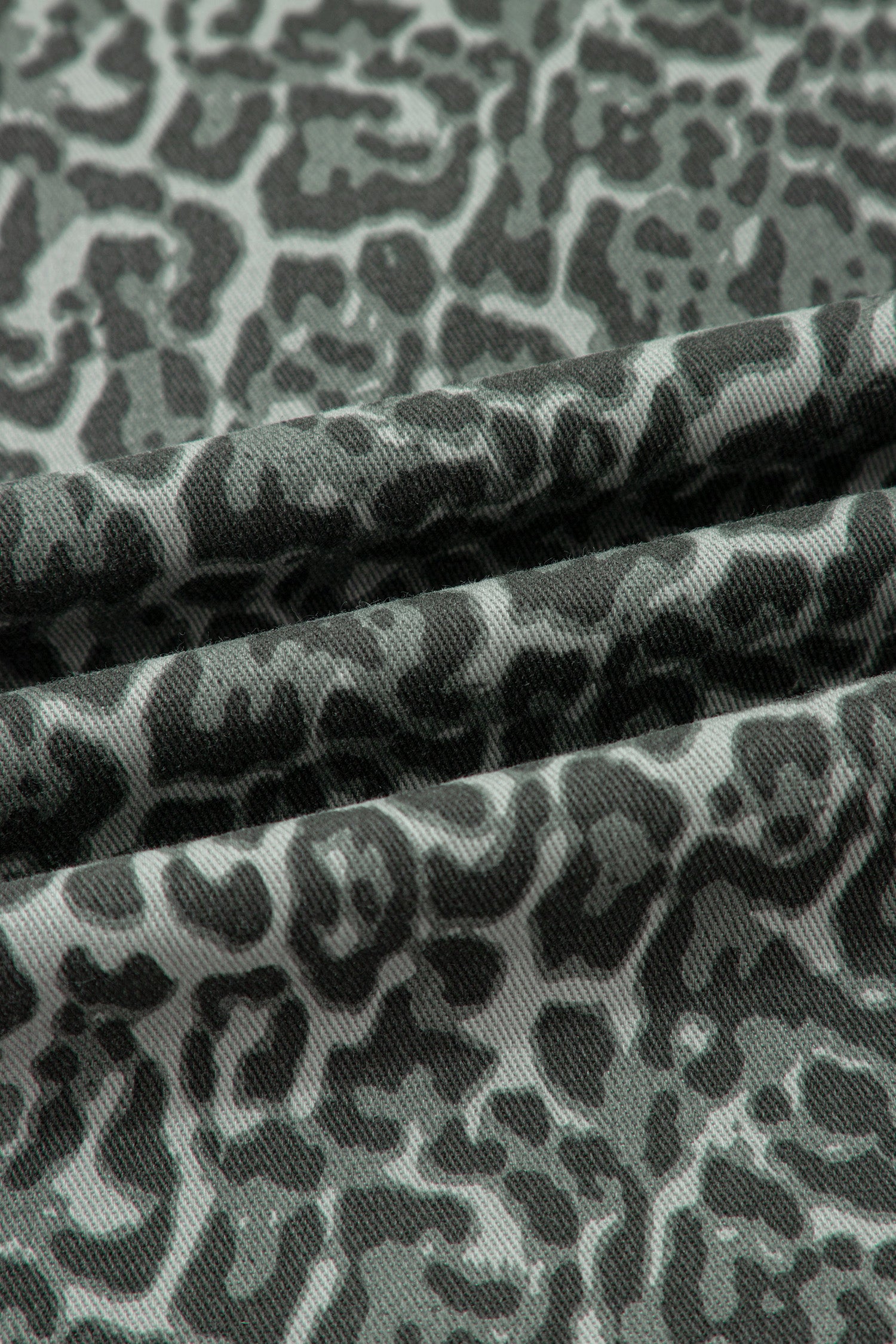 Brown Leopard Frayed Edge Wide Leg High Waist Jeans