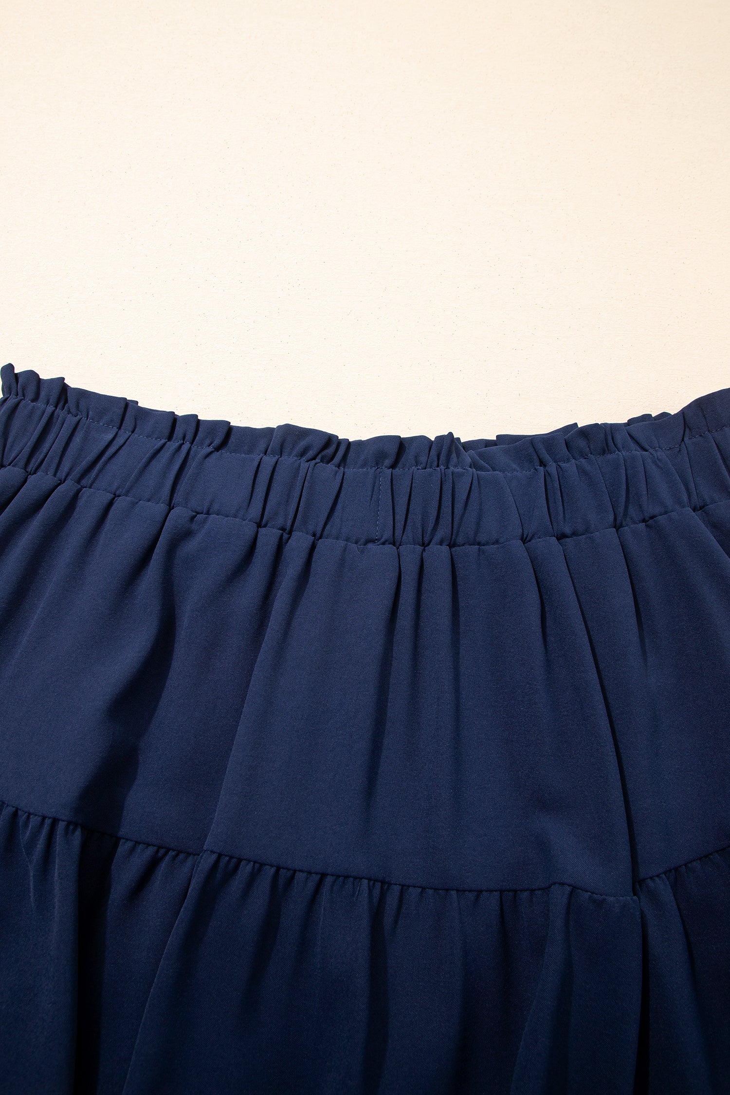 White Plus Size Frilled Elastic Waist Lace Trim Boho Ruffled Shorts