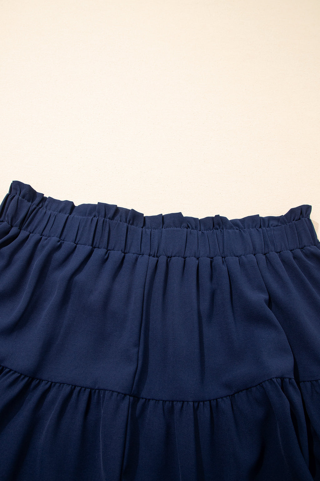 White Plus Size Frilled Elastic Waist Lace Trim Boho Ruffled Shorts