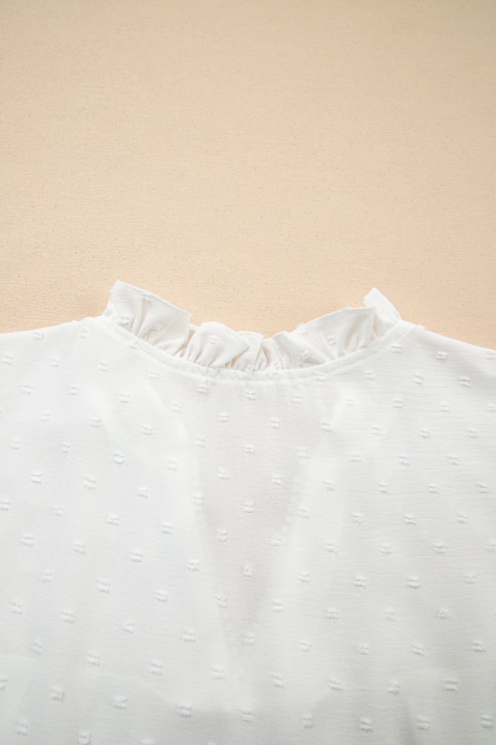 White Plus Size Swiss Dot Ruffle Lace Trim V Neck Tank Top