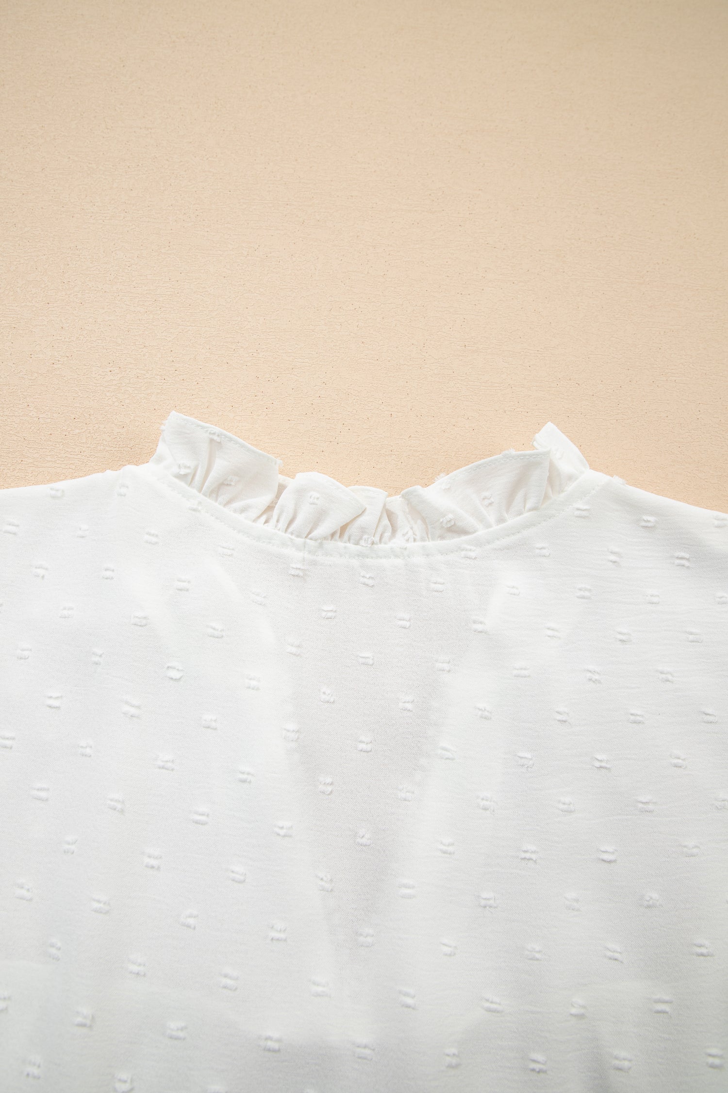 White Plus Size Swiss Dot Ruffle Lace Trim V Neck Tank Top