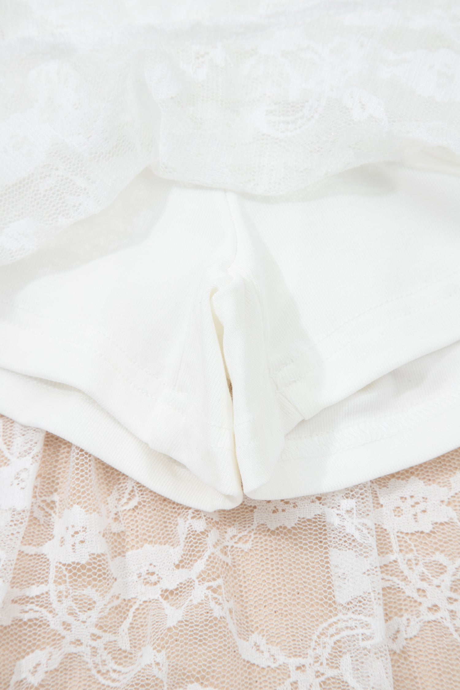 White Sheer Lace Frilly Ruffles High Low Long Skirt