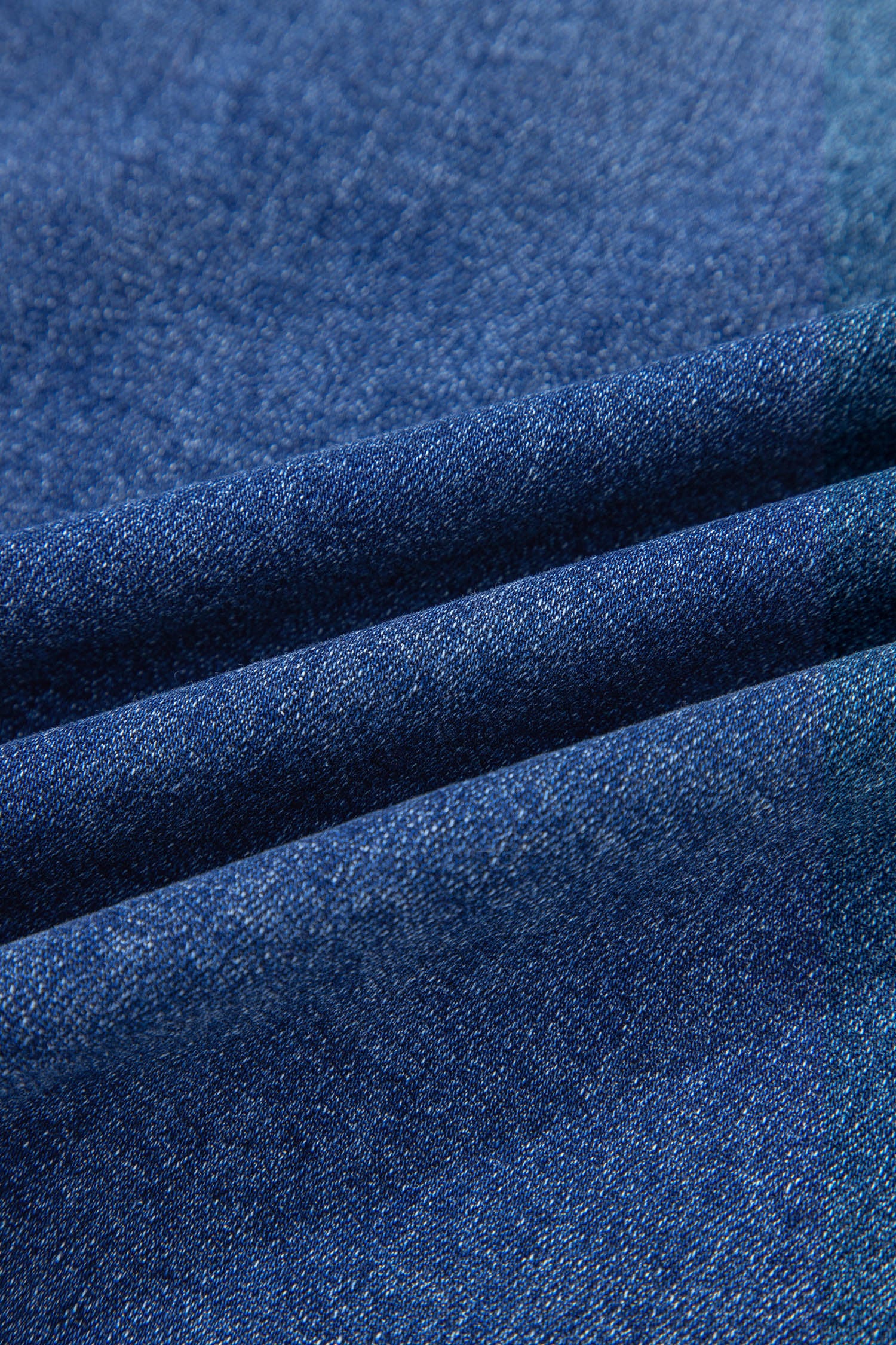 Dearlove Myosotis Irregular Distressed Bottom Denim Midi Skirt