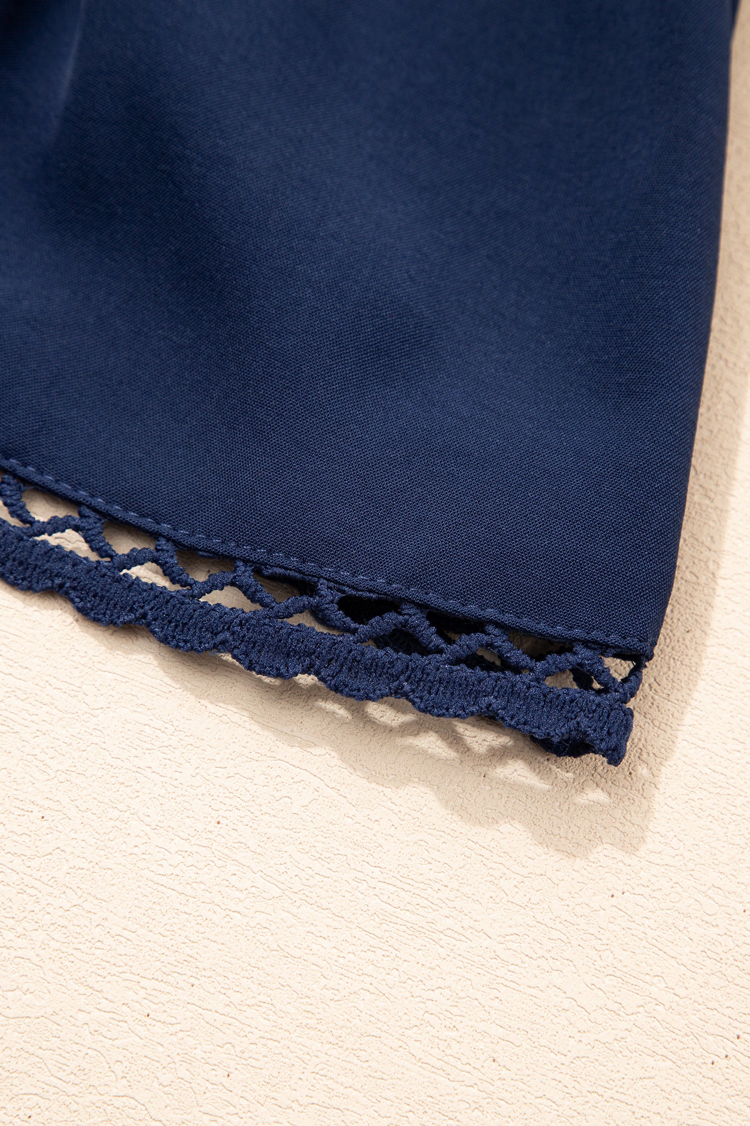 White Plus Size Frilled Elastic Waist Lace Trim Boho Ruffled Shorts