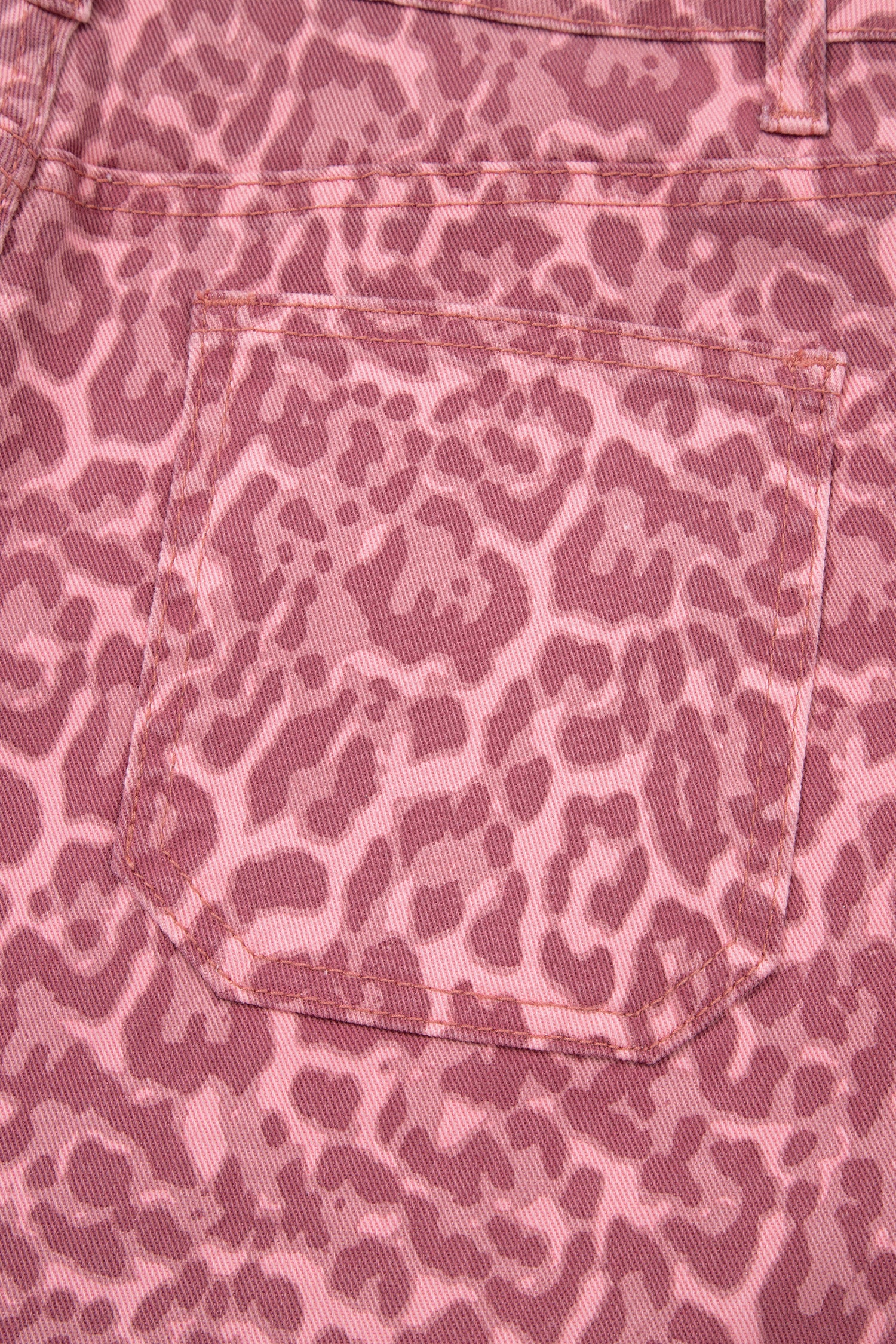 Brown Leopard Frayed Edge Wide Leg High Waist Jeans